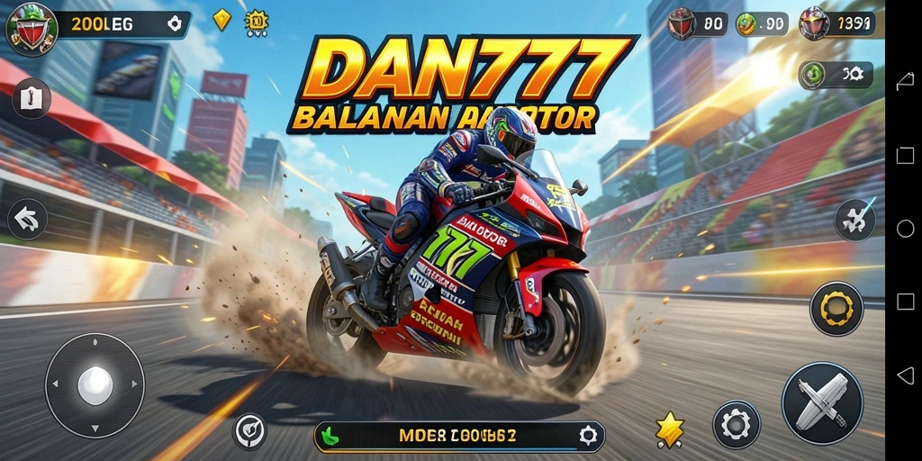 Gameplay menegangkan di lintasan balapan motor.