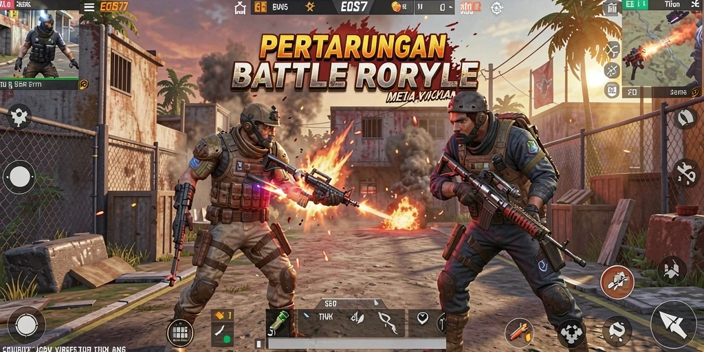 Tampilan menegangkan dari aksi Battle Royale di EOS77.