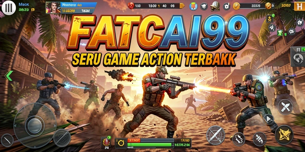 Tangkapan layar gameplay <strong>FATCAI99</strong> menunjukkan aksi penuh intensitas dan grafis menawan.