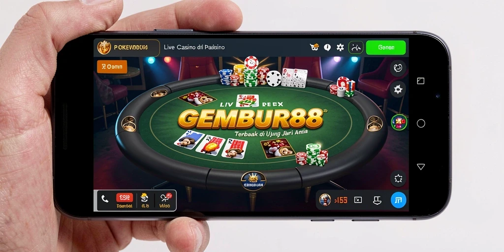 Tampilan utama gameplay Live Casino yang mendebarkan di GEMBUR88.