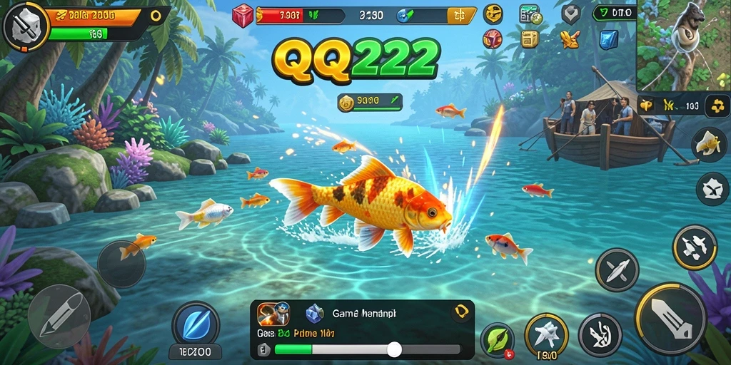 Tampilan gameplay QQ222 yang menengah dengan aksi memancing yang menyeronokkan.