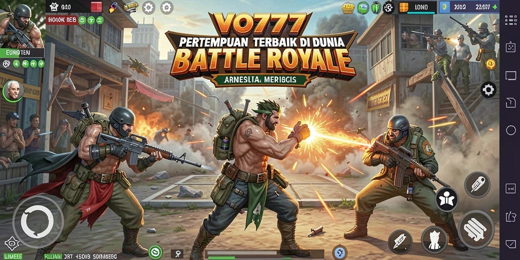 Gameplay VO777 yang seru dalam pertempuran Battle Royale.
